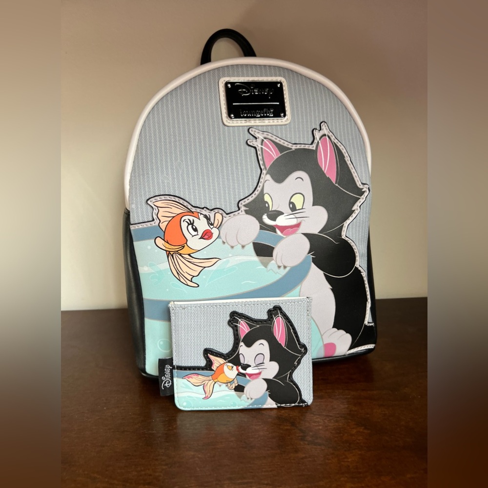 NWT Loungefly Disney Figaro with Cleo Backpack with Wallet.